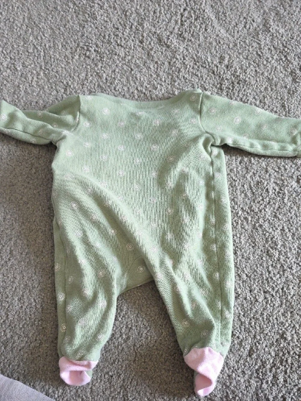 Carter's Sage Green Unicorn Footed Pajama with Pink Accents
